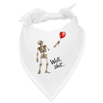 Tja, verdammt, lustiger Skelett, roter Ballon, dunkler Humor - Bandana - Weiß - Vorne