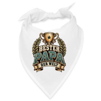 Vatertag Bester Papa der Welt Retro Motiv  - Bandana - Weiß - Vorne