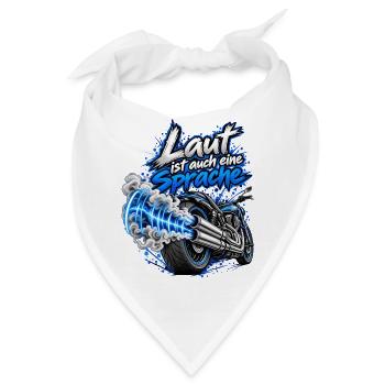 Motorrad Laut ist auch eine Sprache Schallwellen - Bandana - Weiß - Vorne