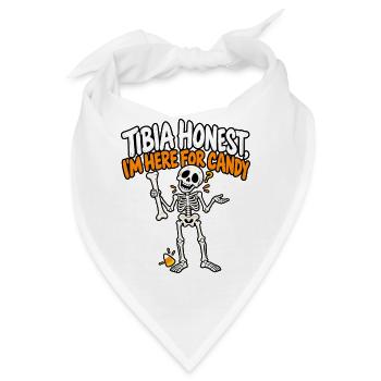 Tibia ehrlich: Skelet Candy Spruch - Bandana - Weiß - Vorne