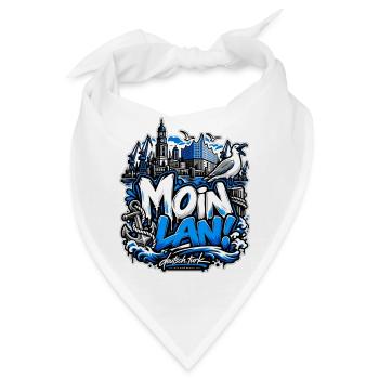 MOIN LAN! – Hamburg Streetwear - Bandana - Weiß - Vorne