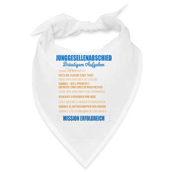 Junggesellenabschied Aufgaben Bräutigam Checkliste - Bandana - Weiß - Vorne