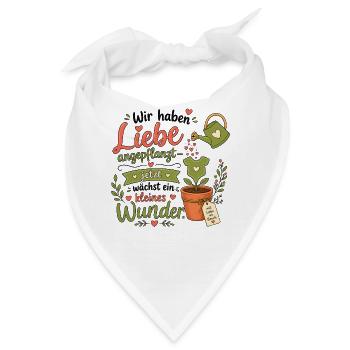 Babyankündigung Schwangerschaft Kleines Wunder - Bandana - Weiß - Vorne