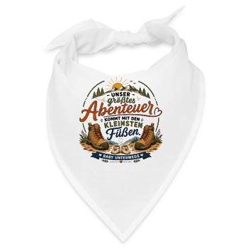Babyankündigung Wandern Schwangerschaft Abenteuer - Bandana - Weiß - Vorne