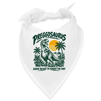 Preggosaurus Schwanger Mamasaurus Babybauch - Bandana - Weiß - Vorne