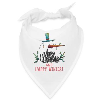 Frohe Weihnachten Schneemann Graffiti Merry Christ - Bandana - Weiß - Vorne