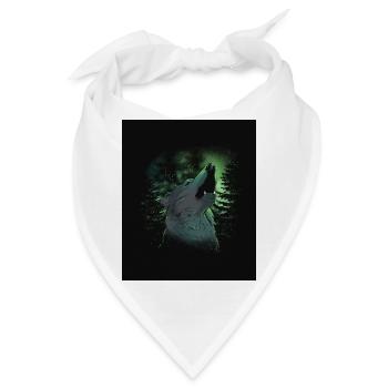 Wolfsruf im Nordlicht - Bandana - Weiß - Vorne