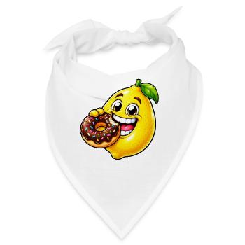 Süße Cartoon Zitrone Keks Dessert - Bandana - Weiß - Vorne