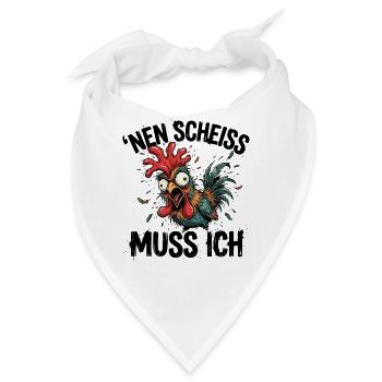 Nen Scheiss Muss Ich Verrücktes Huhn - Bandana - Weiß - Vorne