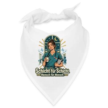 Pflegekraft Krankenpflege Schichtarbeit - Bandana - Weiß - Vorne