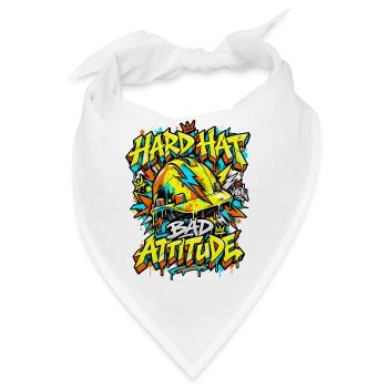 Graffiti Hard Hat Bad Attitude - Bandana - Weiß - Vorne