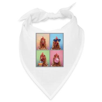Hühner Huhn - Bandana - Weiß - Vorne