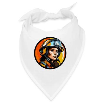 Feuerwehrfrau - Bandana - Weiß - Vorne