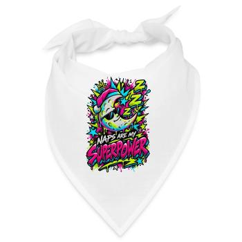 Naps sind meine Superkraft Neon - Bandana - Weiß - Vorne