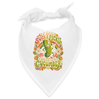 Bunte Gurke mit Regenbogen-Spaß - Bandana - Weiß - Vorne