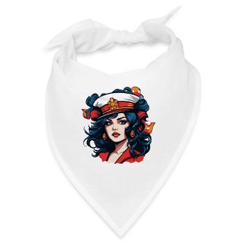 Retro-Sailor Pinup Porträt - Bandana - Weiß - Vorne