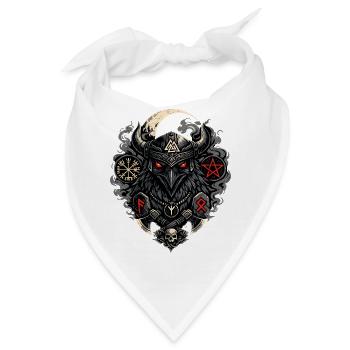 Nordraben Runen und Raven - Bandana - Weiß - Vorne