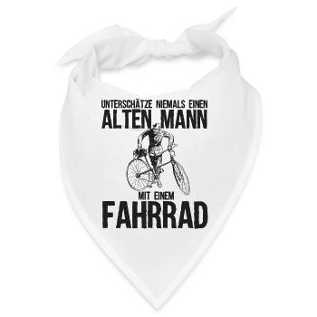 Unterschätze Alten Mann Mit Einem Fahrrad - Bandana - Weiß - Vorne