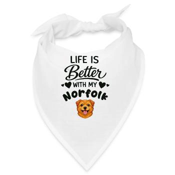  Das Leben Ist Besser Mit Meinem Norfolk - Bandana - Weiß - Vorne