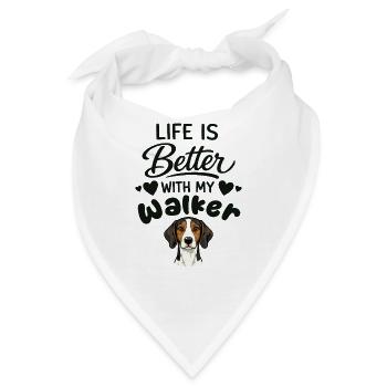  Das Leben Ist Besser Mit Meinem Treeing Walker - Bandana - Weiß - Vorne