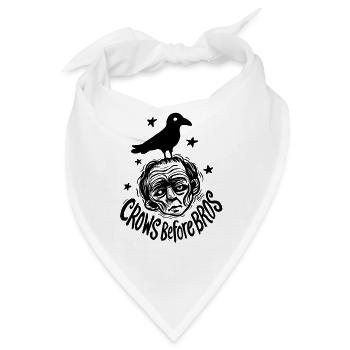 Krähe auf dem Kopf eines Mannes – Krähen vor Brüdern - Bandana - Weiß - Vorne