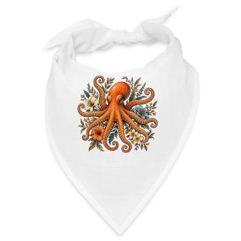 Boho Botanical Octopus - Bandana - Weiß - Vorne
