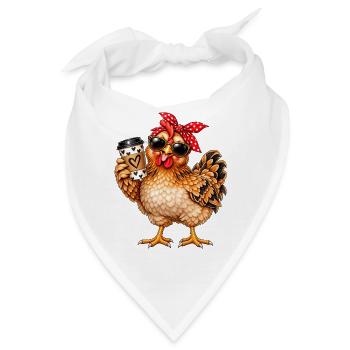 Coffee Chick mit Bandana und Sonnenbrillen - Bandana - Weiß - Vorne
