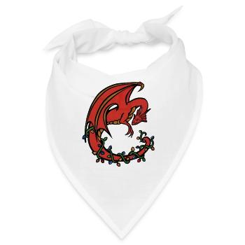 Crimson Dragon im Vine Circle - Bandana - Weiß - Vorne