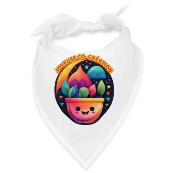 Lächelnder kreativer Topf und Co-Kreation - Bandana - Weiß - Vorne