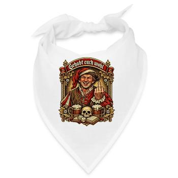Freches Festbier - Hofnarr: Bier, Würfel, Schädel - Bandana - Weiß - Vorne