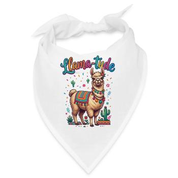 Llama-tude Lustiges Llama Alpakas Design - Bandana - Weiß - Vorne