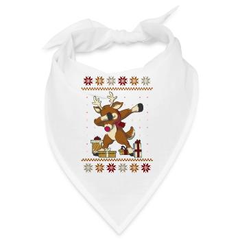 Lustiges Rentier Weihnachten Geschenk - Bandana - Weiß - Vorne