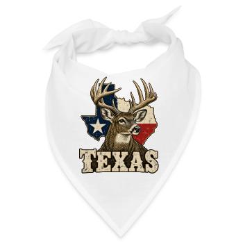 Texas Hirsch Flagge - Bandana - Weiß - Vorne