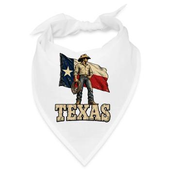 Texas Cowboy Flagge - Bandana - Weiß - Vorne