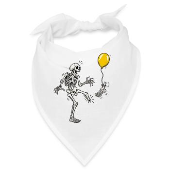 Tja, Scheiße, Skelett, fliegender Fuß, gelber Ballon-Meme - Bandana - Weiß - Vorne