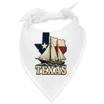 Texas Segelboot Vintage - Bandana - Weiß - Vorne