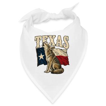 Texas Wolf Flagge - Bandana - Weiß - Vorne