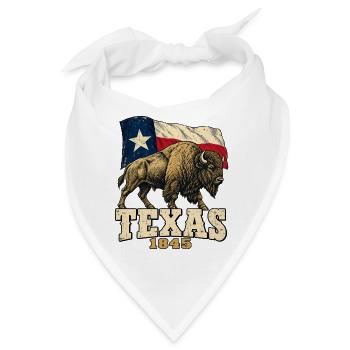 Texas Bison 1845 Flag Vintage - Bandana - Weiß - Vorne