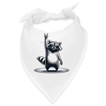 Retro Raccoon Rock-Musik Geschenk Männer Kinder Frauen - Bandana - Weiß - Vorne