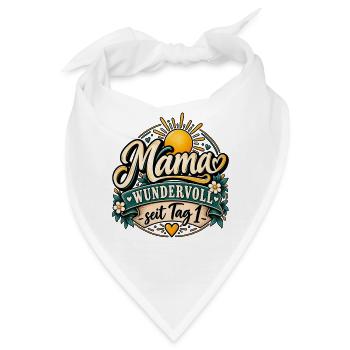 Muttertag - Mama wundervoll seit Tag eins - Bandana - Weiß - Vorne