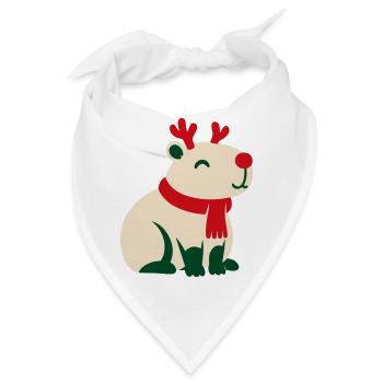 Rentier Rote Nase Clipart - Bandana - Weiß - Vorne