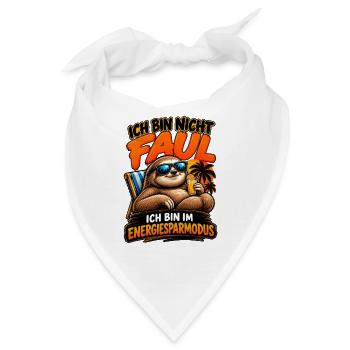 Energiemodus Faultier - Bandana - Weiß - Vorne
