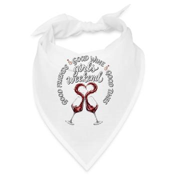 Weinabend Freundinnen Wochenende - Bandana - Weiß - Vorne