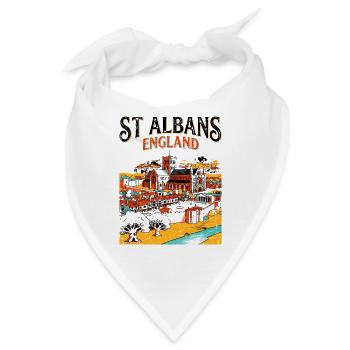 England St Albans Cathedral And Historic Cityscape - Bandana - Weiß - Vorne