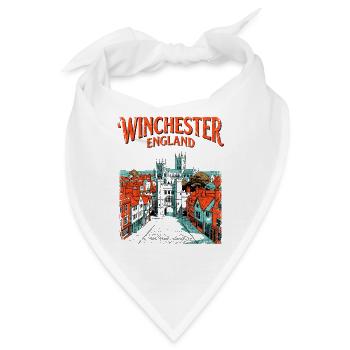 Retro Winchester England Historic Cityscape - Bandana - Weiß - Vorne