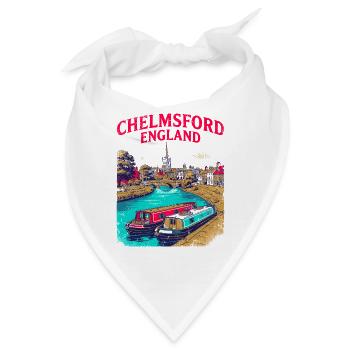 Vintage Chelmsford England Cityscape Travel Poster - Bandana - Weiß - Vorne