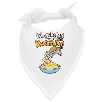 Kartoffelbrei Spruch Küchenhumor - Bandana - Weiß - Vorne