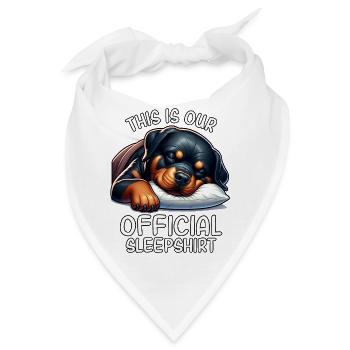 Lustiges Rottweiler Schlafshirt - Bandana - Weiß - Vorne