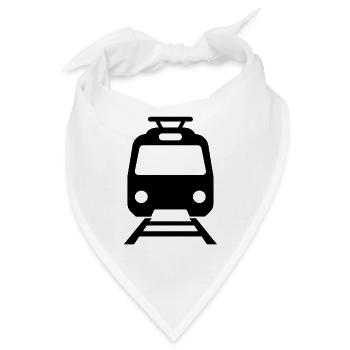 Elektrolok Silhouette Eisenbahn minimalistisch - Bandana - Weiß - Vorne