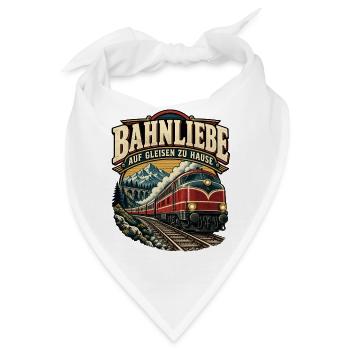 Bahnliebe – Auf Gleisen zu Hause Retro Zug - Bandana - Weiß - Vorne